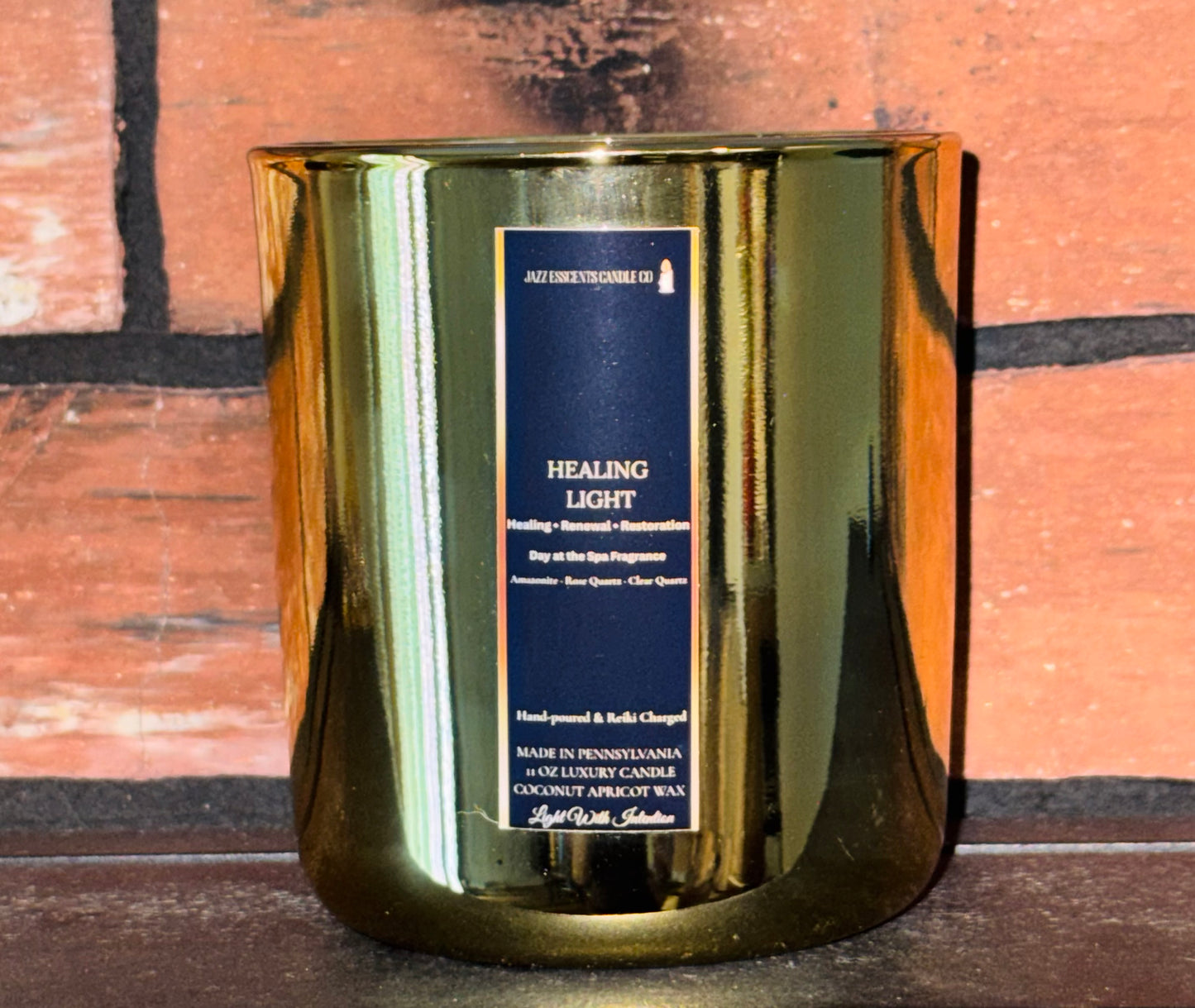 ✨HEALING LIGHT             11.5 oz Luxury Intention Crystal Candle✨
